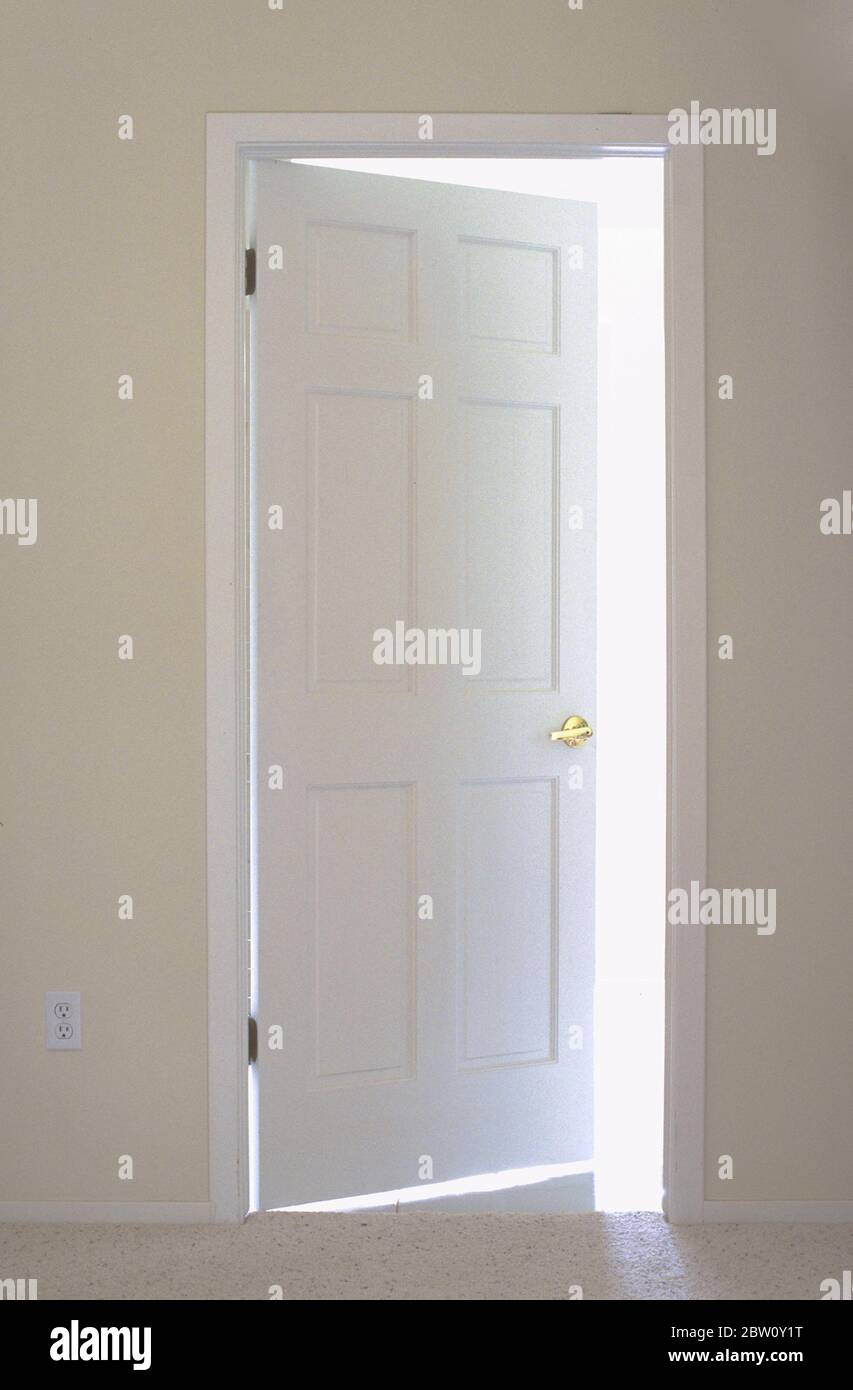 Slightly ajar door. Mystery. Unknown Stock Photo Alamy