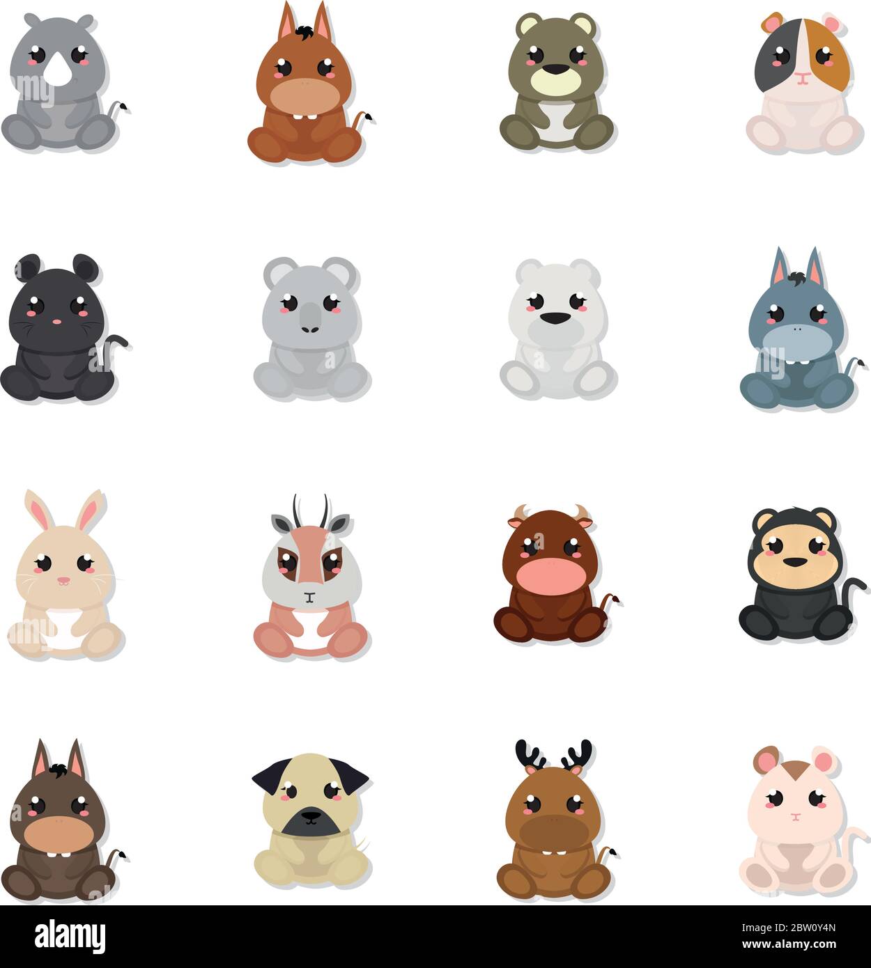 Set of cute animals Stock Vector