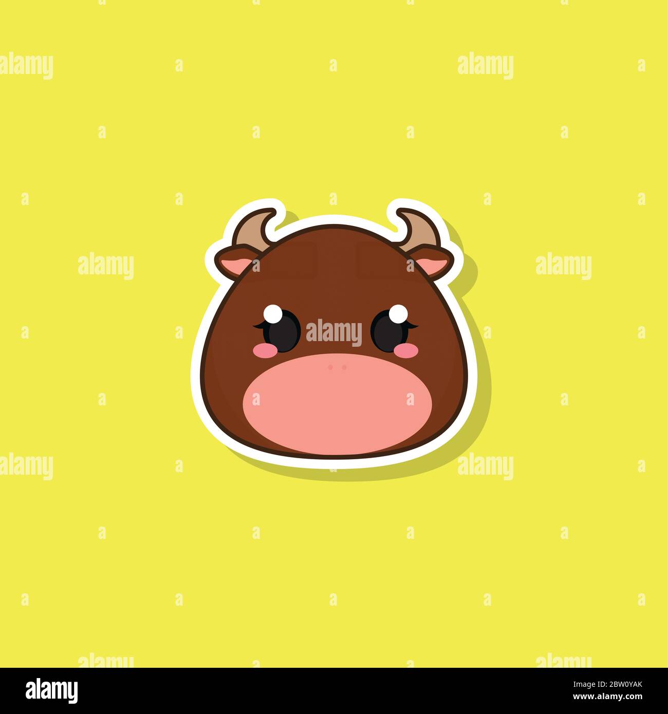 Isolated cute baby bull Stock Vector