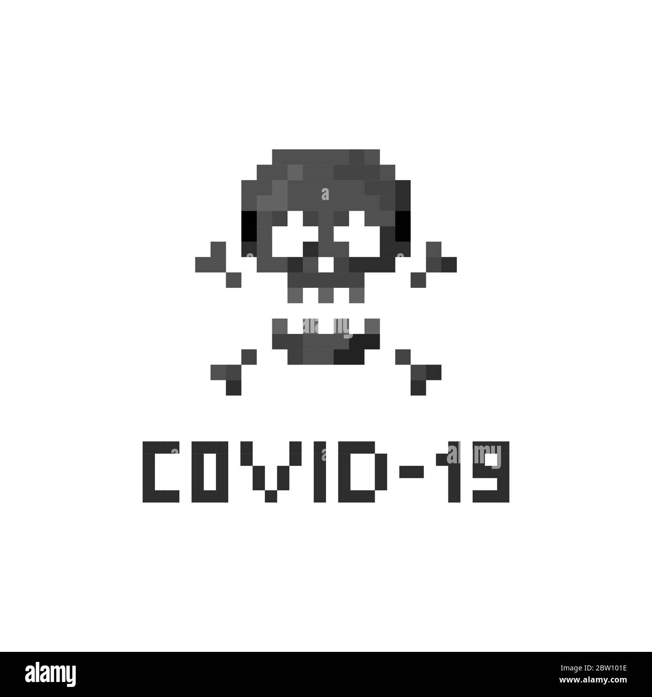 Pixel skull Black and White Stock Photos & Images - Alamy