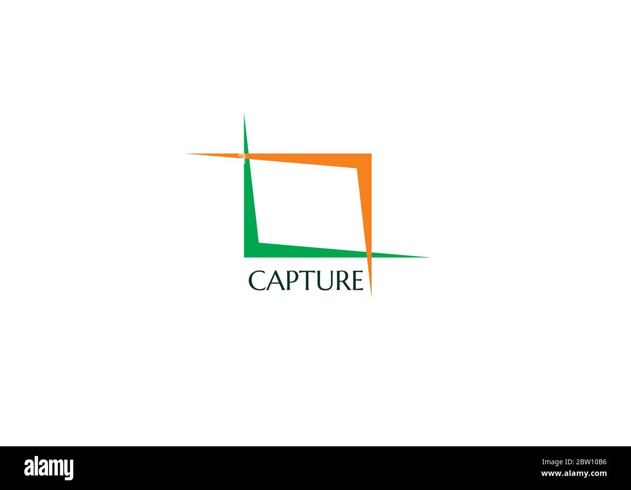 logo green and orange colors square capture Stock Vector