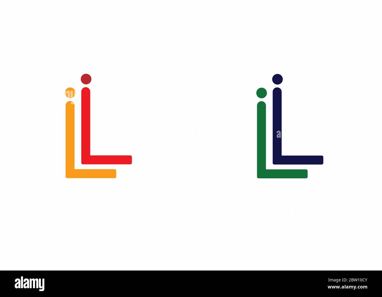 logo letters double L and double I minimalist Stock Vector