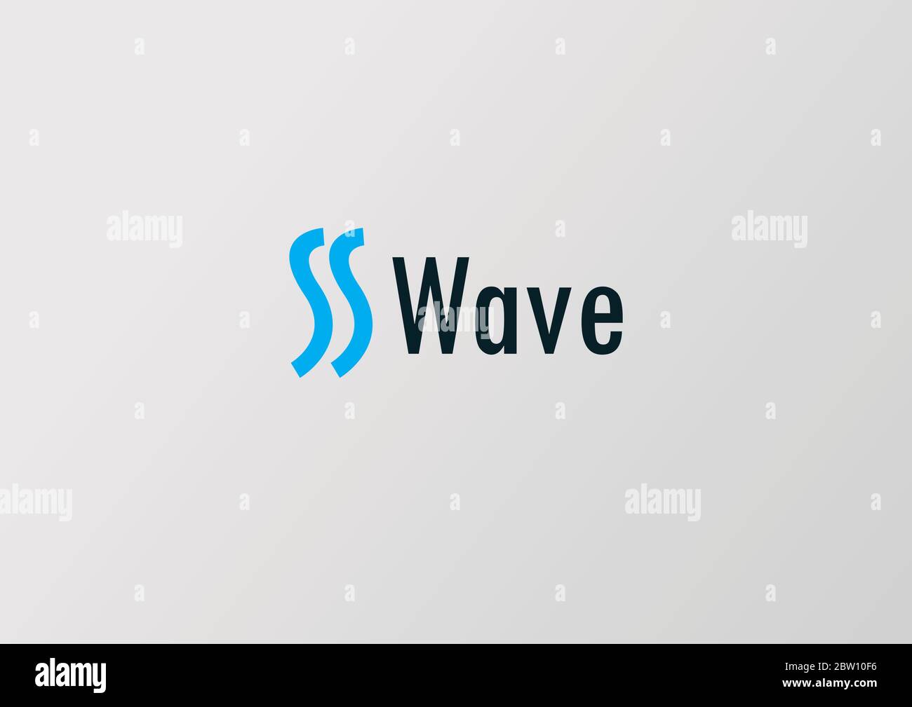 logo wave blue color minimalist Stock Vector
