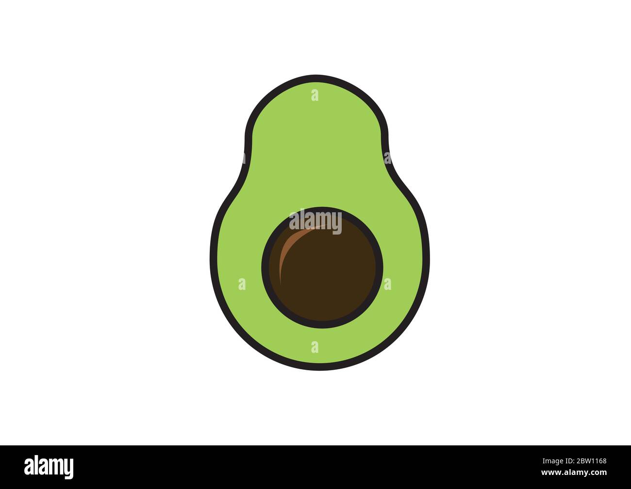 icon vector colorful one avocado slice Stock Vector