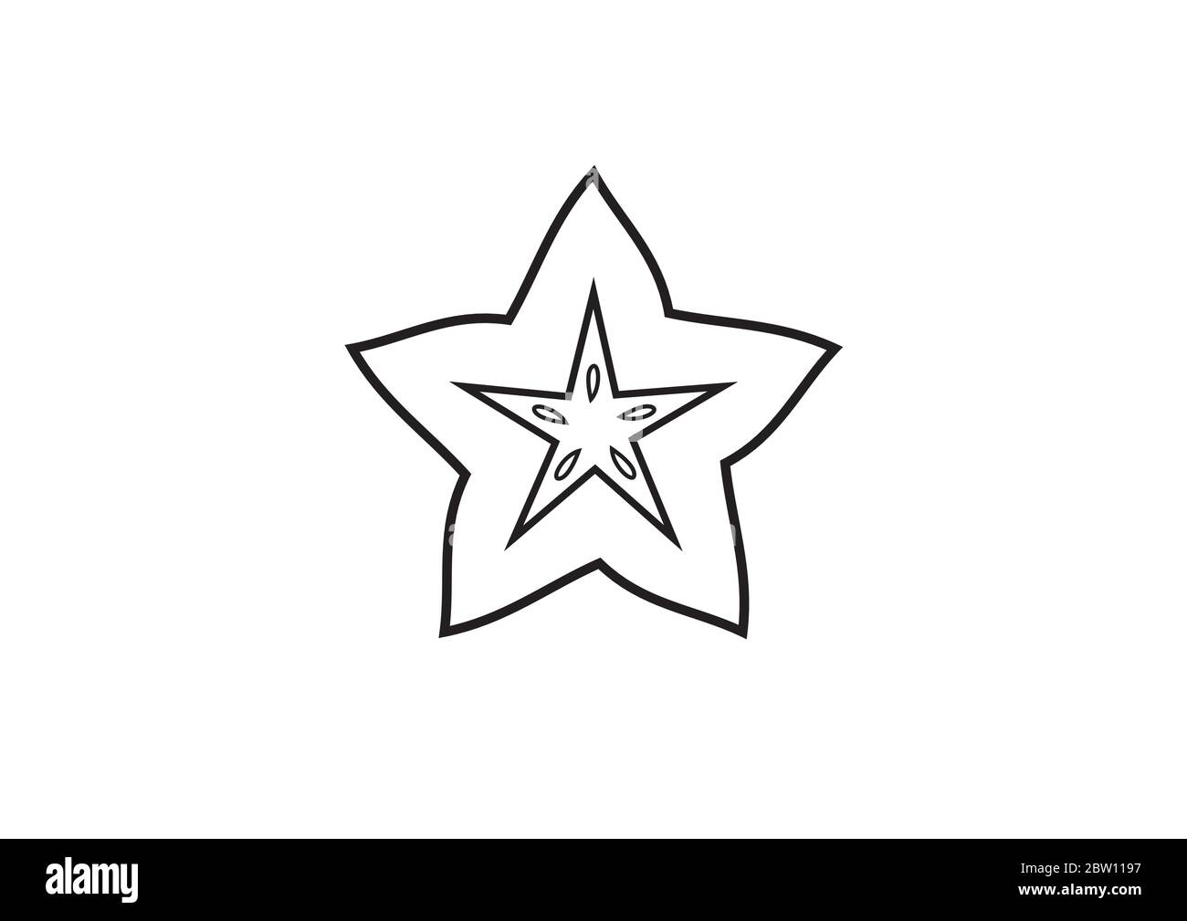 icon vector line art one starfruit slice Stock Vector Image & Art - Alamy