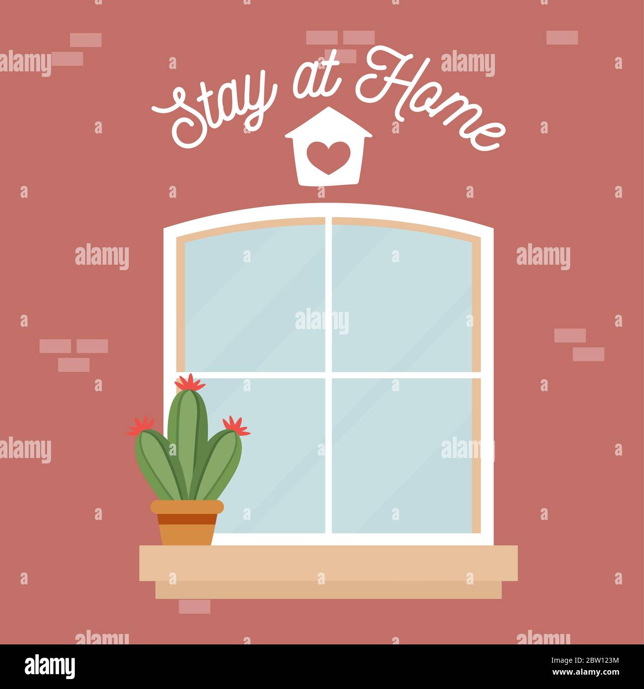 Stay at home poster Stock Vector