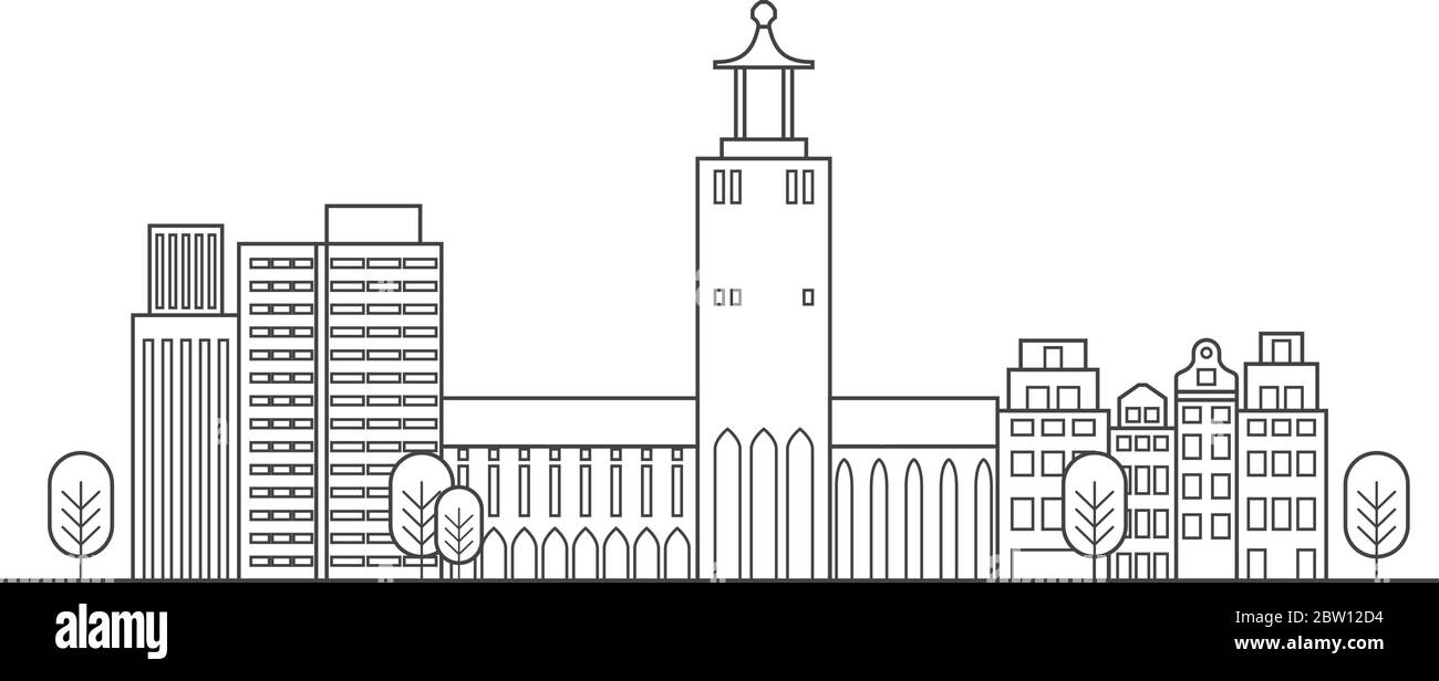 Outline of a city skyline Stock Vector Image &amp; Art - Alamy