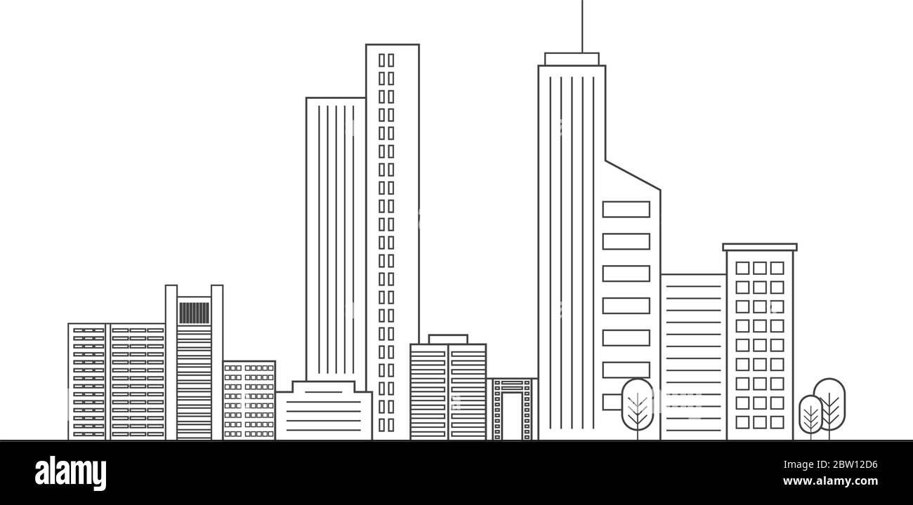 Outline of a city skyline Stock Vector Image & Art - Alamy