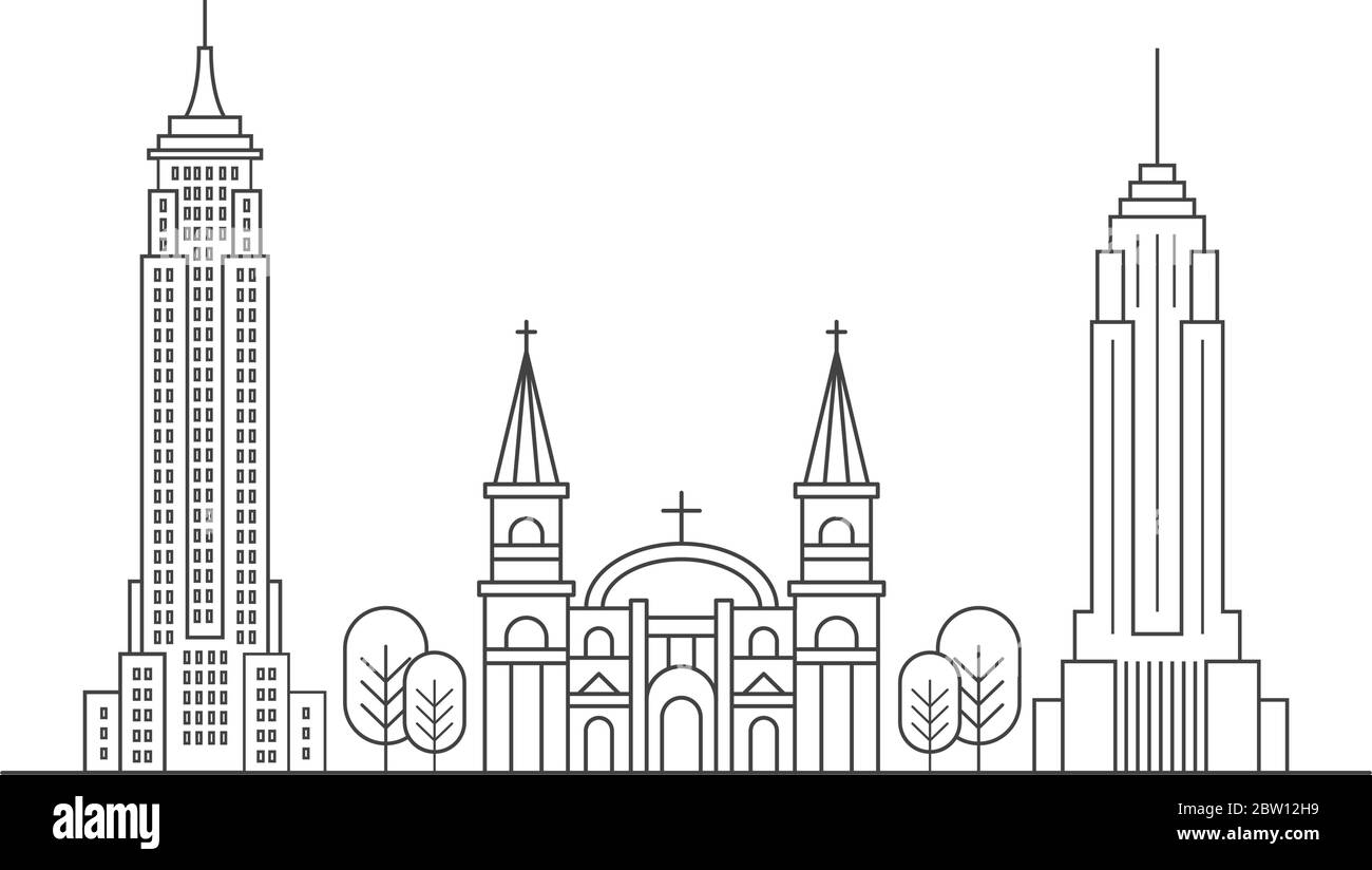 Outline of a city skyline Stock Vector Image &amp; Art - Alamy