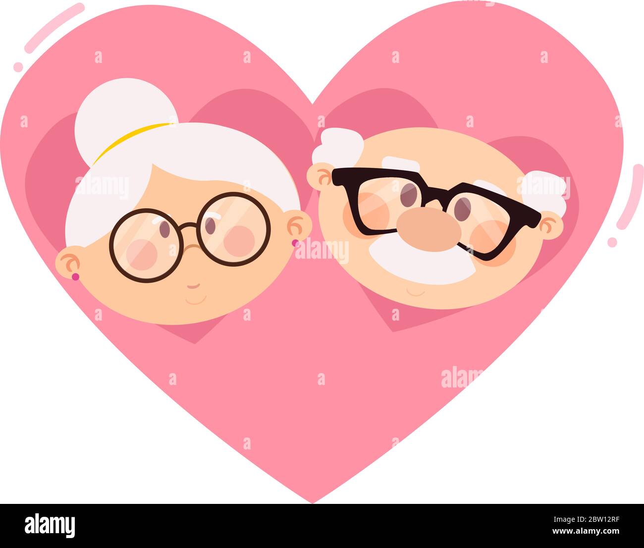 Old love couple illustration Stock Vector Images - Alamy