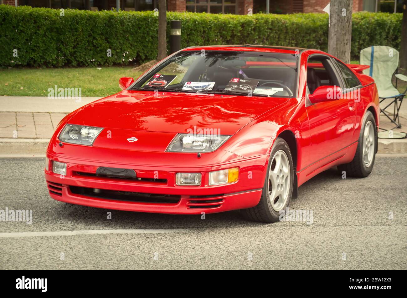 TORONTO, CANADA - 08 18 2018: 1990 Nissan 300ZX Z32 coupe oldtimer sports car made by Japanese automaker Nissan Motor Co., Ltd on display at auto show Stock Photo