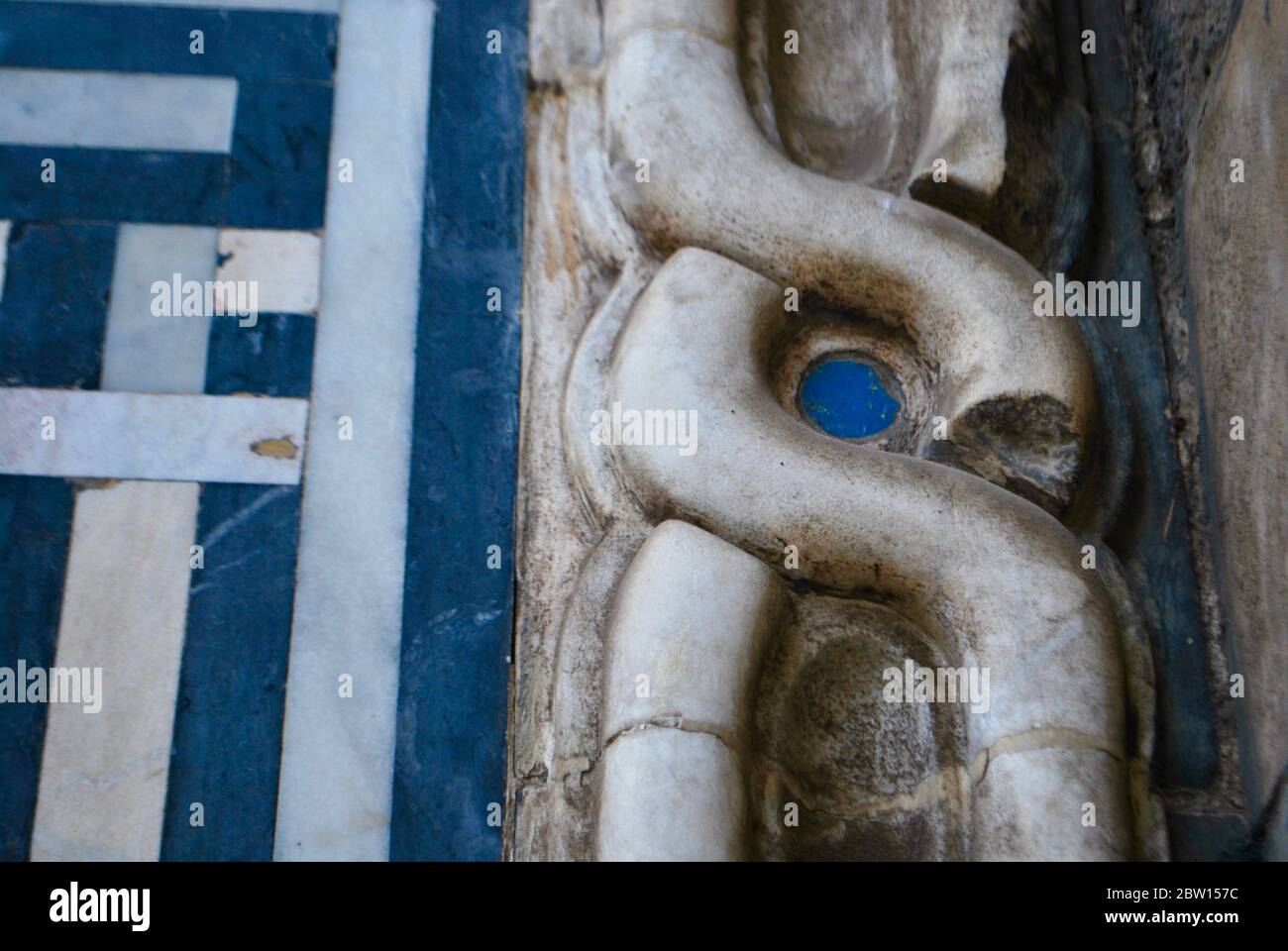 door surround, Complex of Sultan Qalawun, Islamic Cairo, Cairo, Egypt Stock Photo