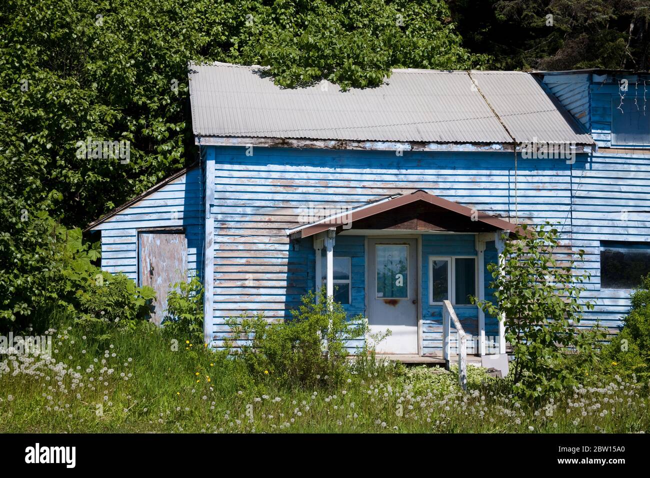Old wooden house, Hoonah City, Chichagof Island, Southeast Alaska, USA