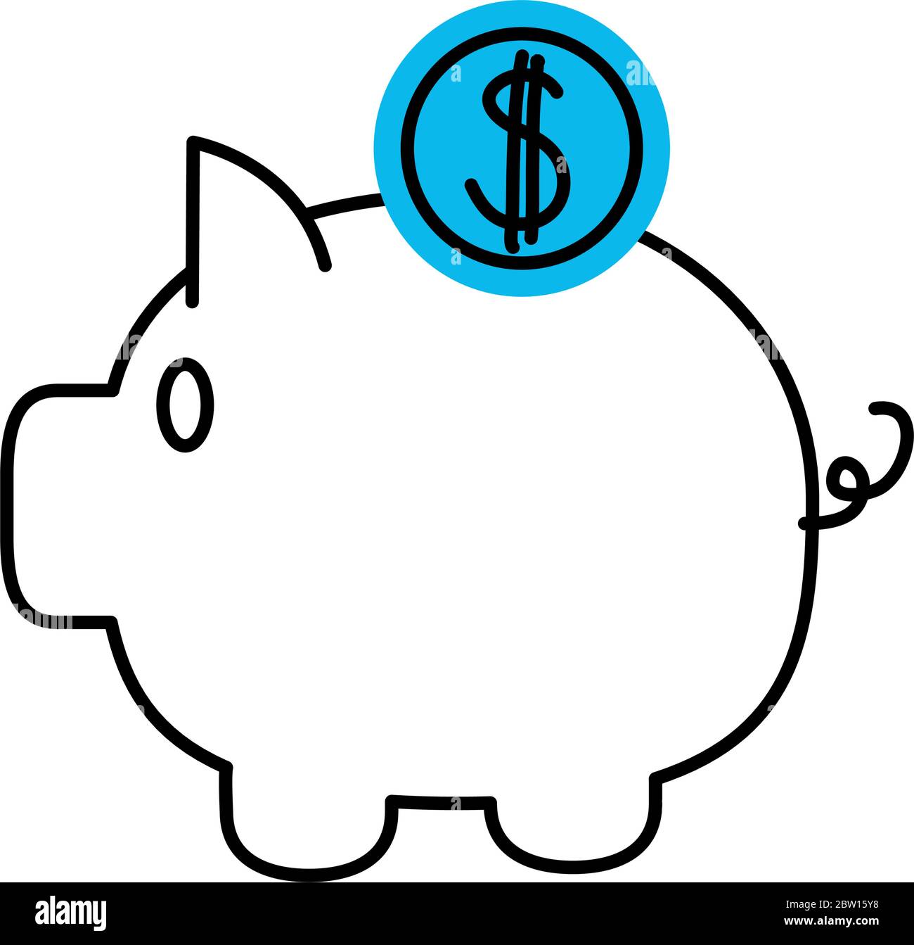 piggy bank money marketing and e-commerce vector illustration line and ...
