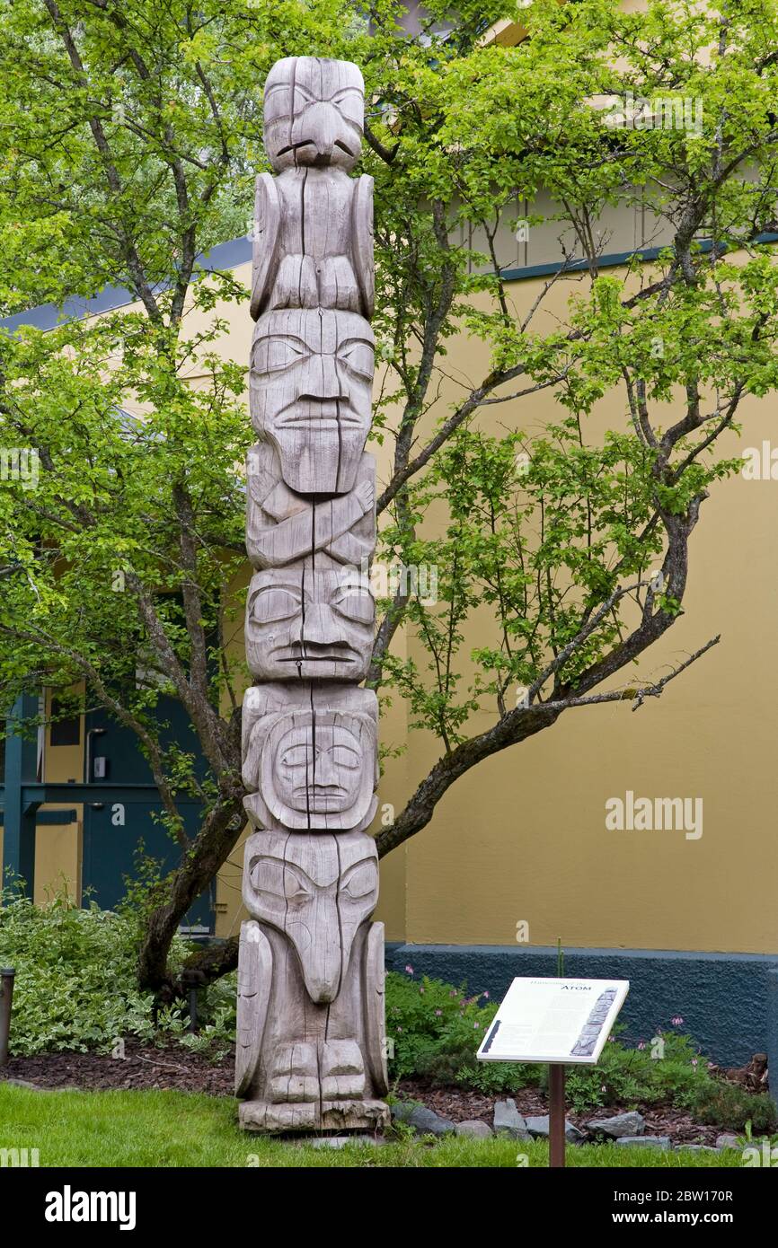 Tlingit Totem Pole outside JuneauDouglas City Museum, Juneau