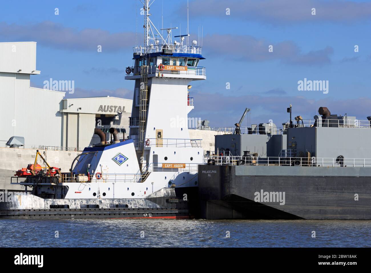 Tug & barge, Mobile, Alabama, USA Stock Photo