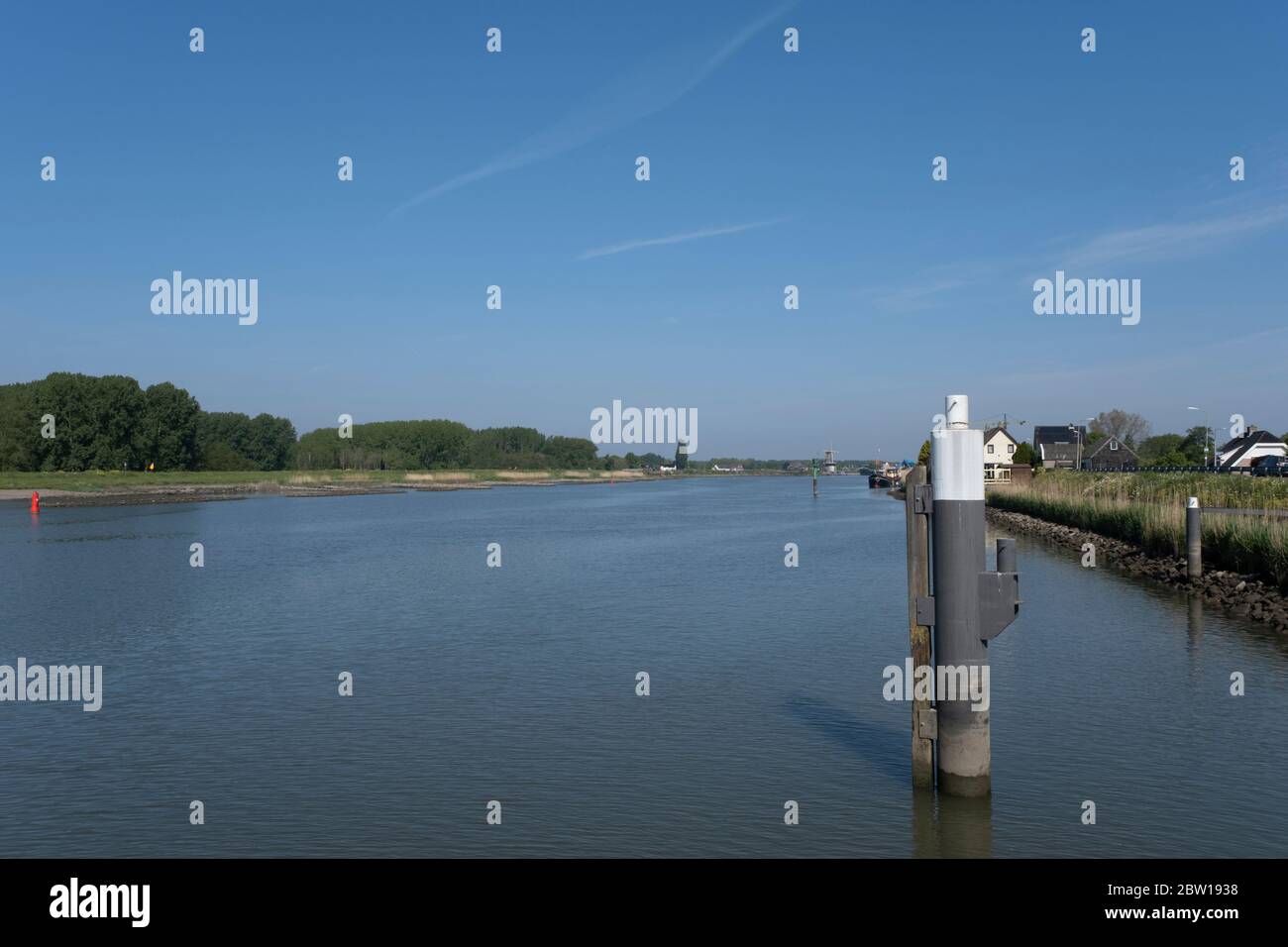 Berth - a place near the shore for mooring a vessel or boats in the netherlands Stock Photo