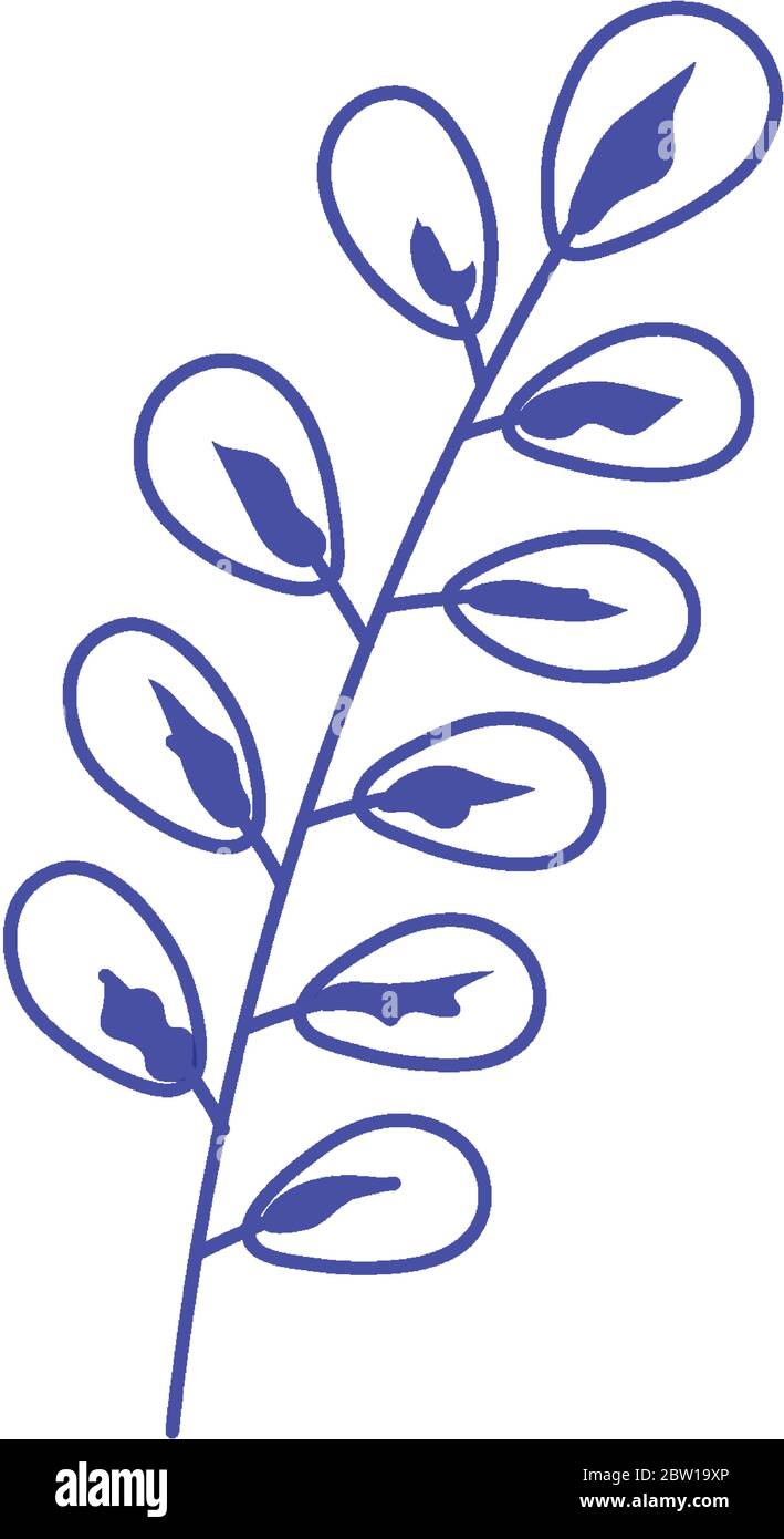 branch leaves foliage nature isolated icon design vector illustration ...