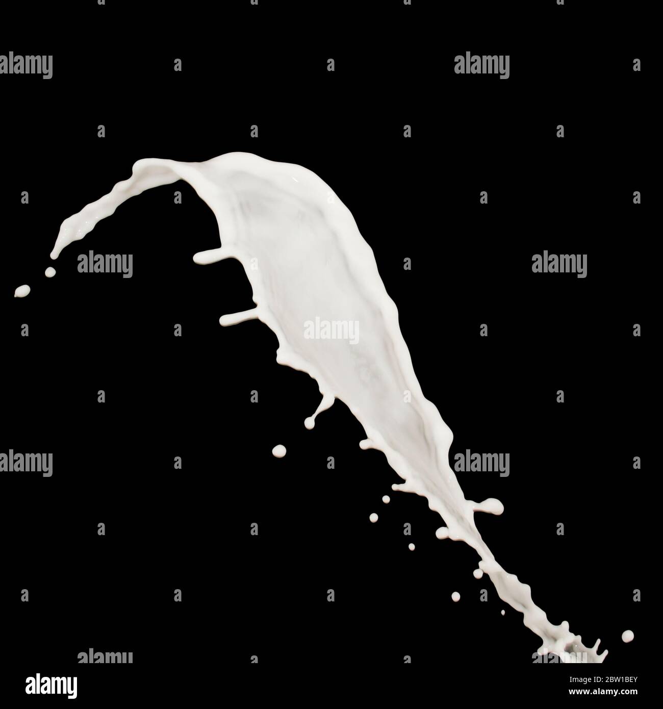 Splash milk on a black background Stock Photo