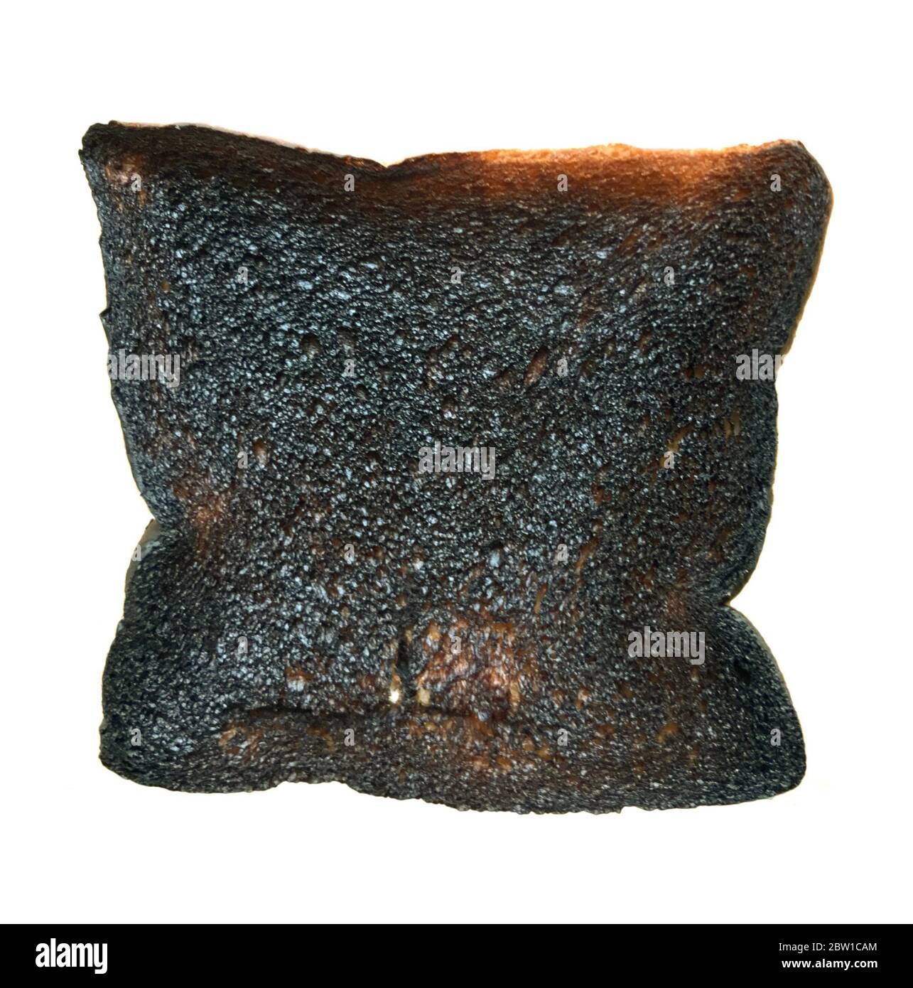 black burned toast isolated on white background Stock Photo Alamy