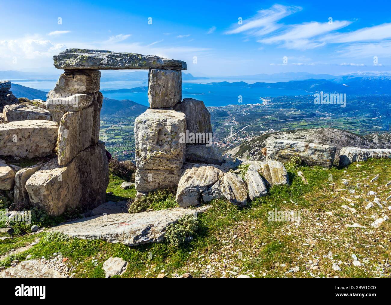 Ruins of the ancient Acropolis of the Armenians in Euboea island in Greece Stock Photo