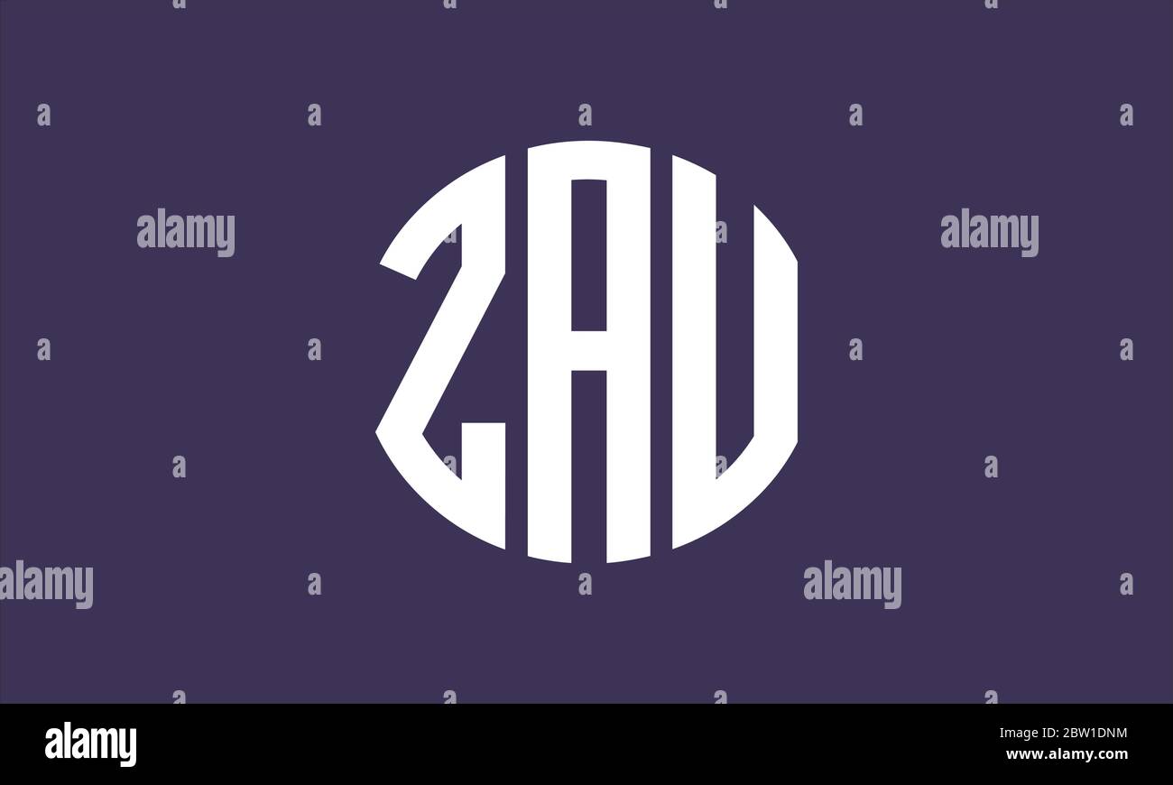 Zau Circular Emblem Alphabet Letter Vector Logo Template Stock Vector Image Art Alamy