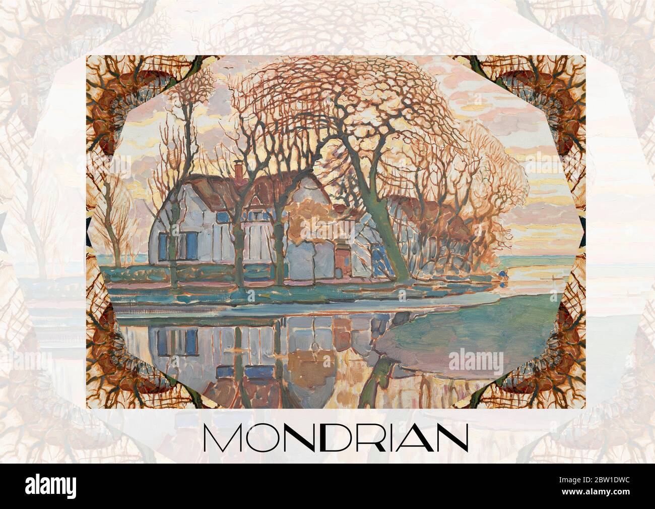 The Farm near Duivendrecht by Piet Mondrian is a work of art held by the Art Institute of Chicago. A lovely pastoral scene. Stock Photo
