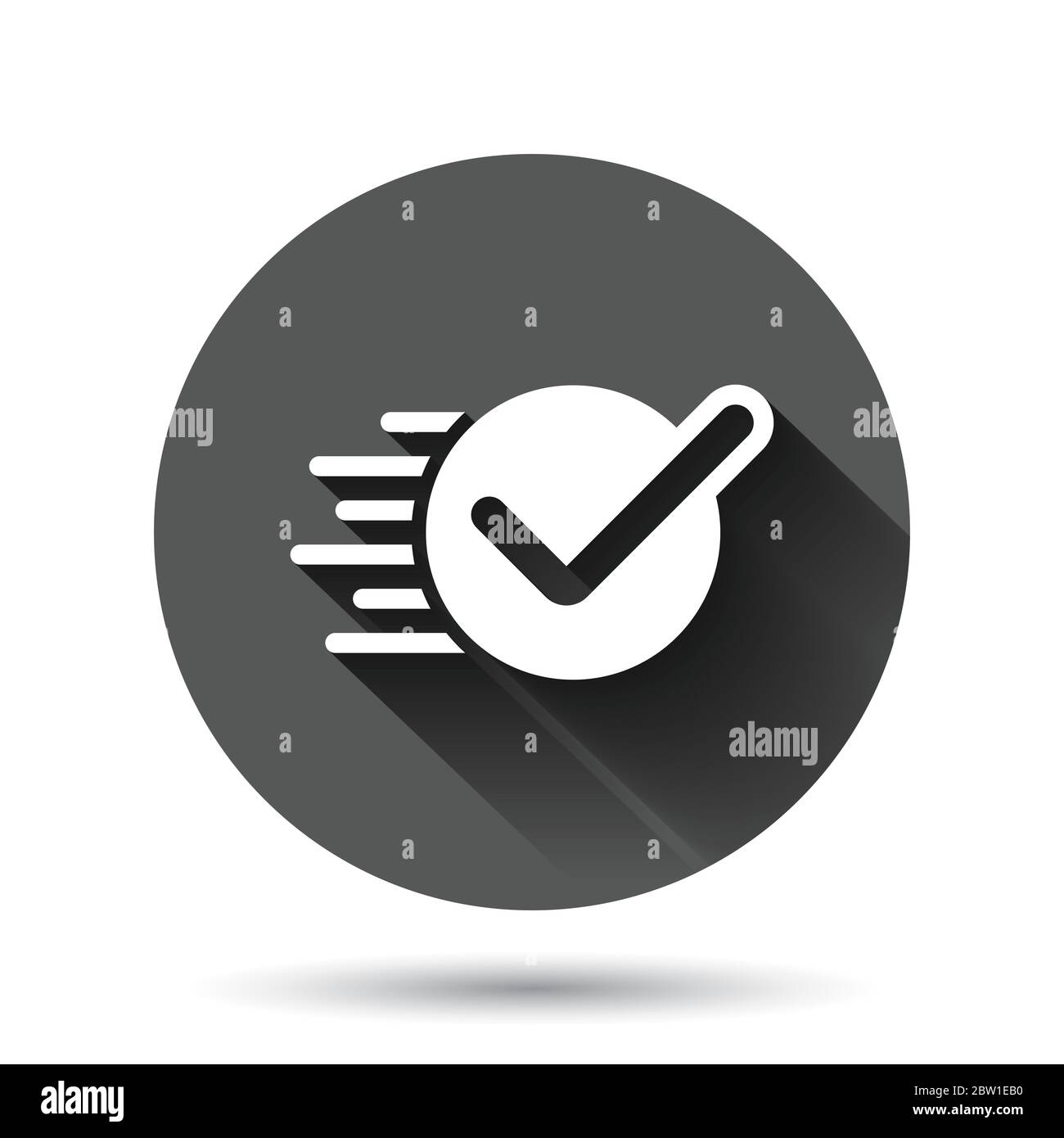 Check mark sign icon in flat style. Confirm button vector illustration ...
