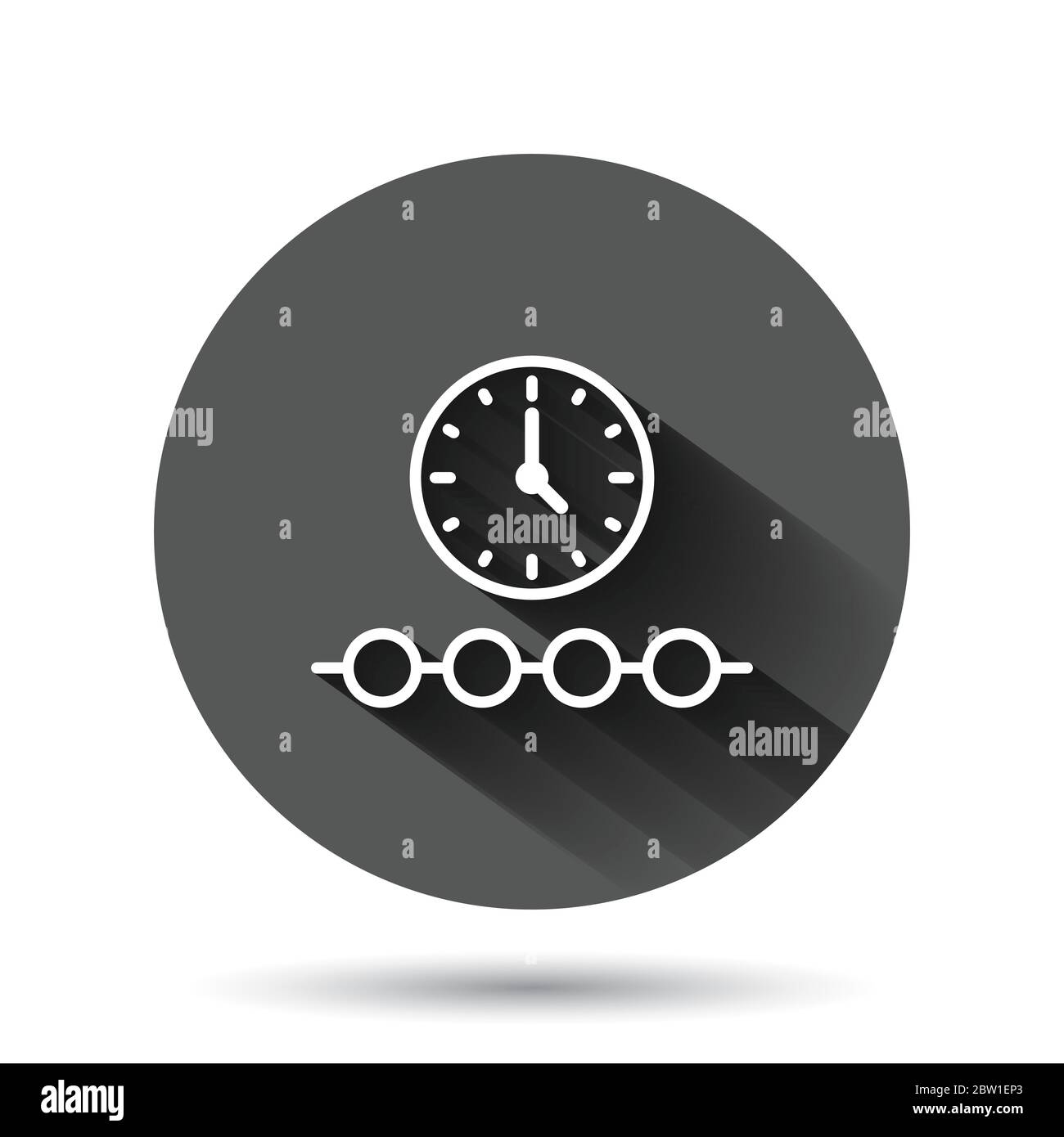 Timeline icon in flat style. Progress vector illustration on black ...