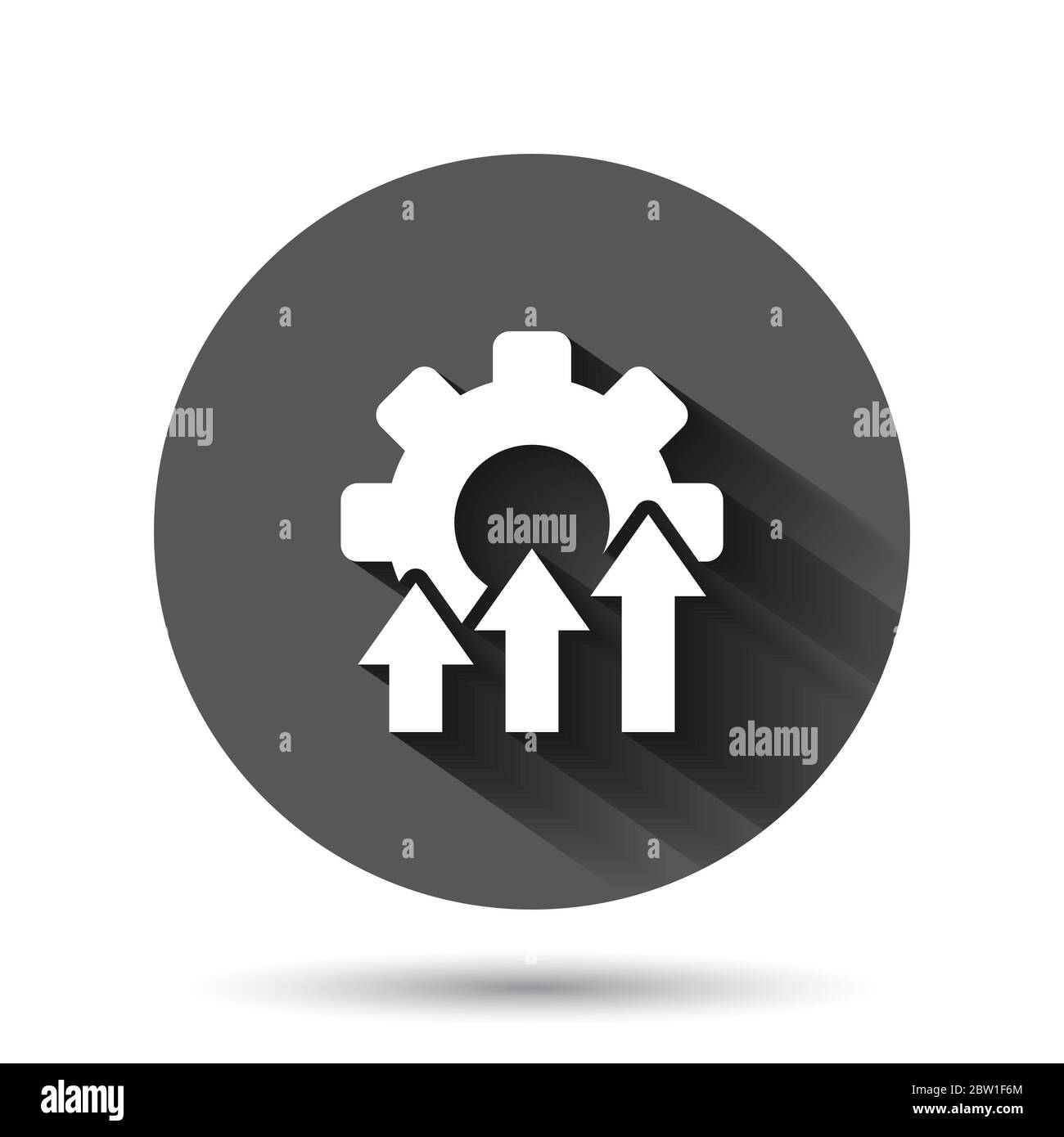 Improvement icon in flat style. Gear project vector illustration on ...