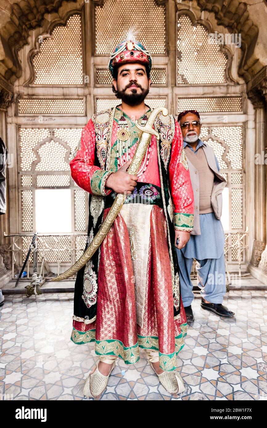 Fork costume at Palace area of Lahore Fort, Citadel of Mughal Empire,  Lahore, Punjab Province, Pakistan, South Asia, Asia Stock Photo