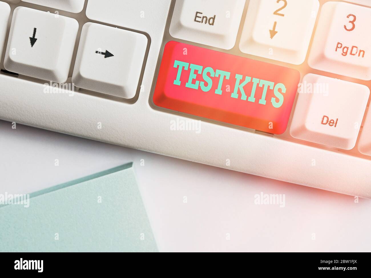 Handwriting text Test Kits. Conceptual photo tools used to detect the