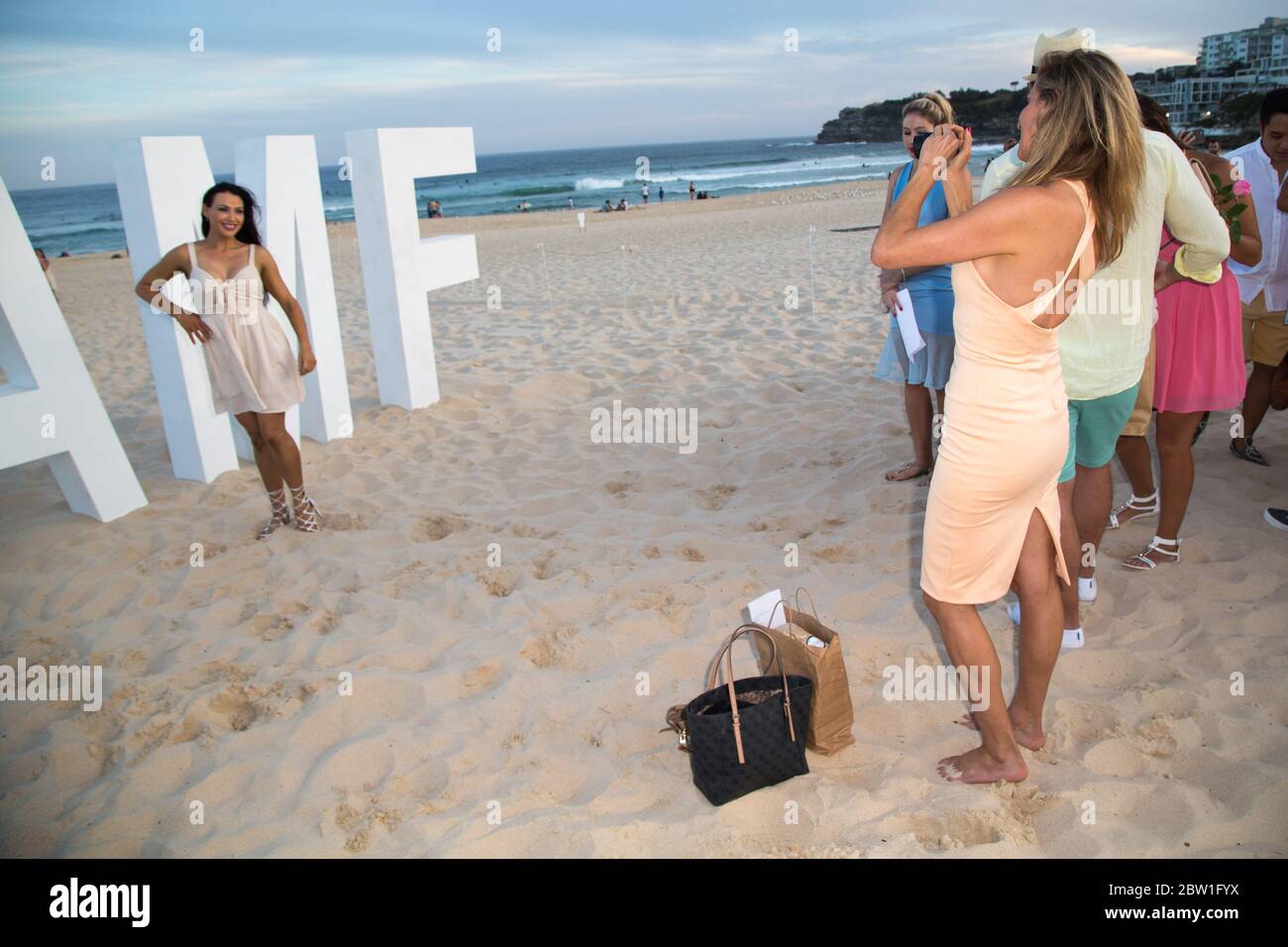 Laura Csortan attends a Moveable Feast at Bondi Beach, Sydney Stock Photo