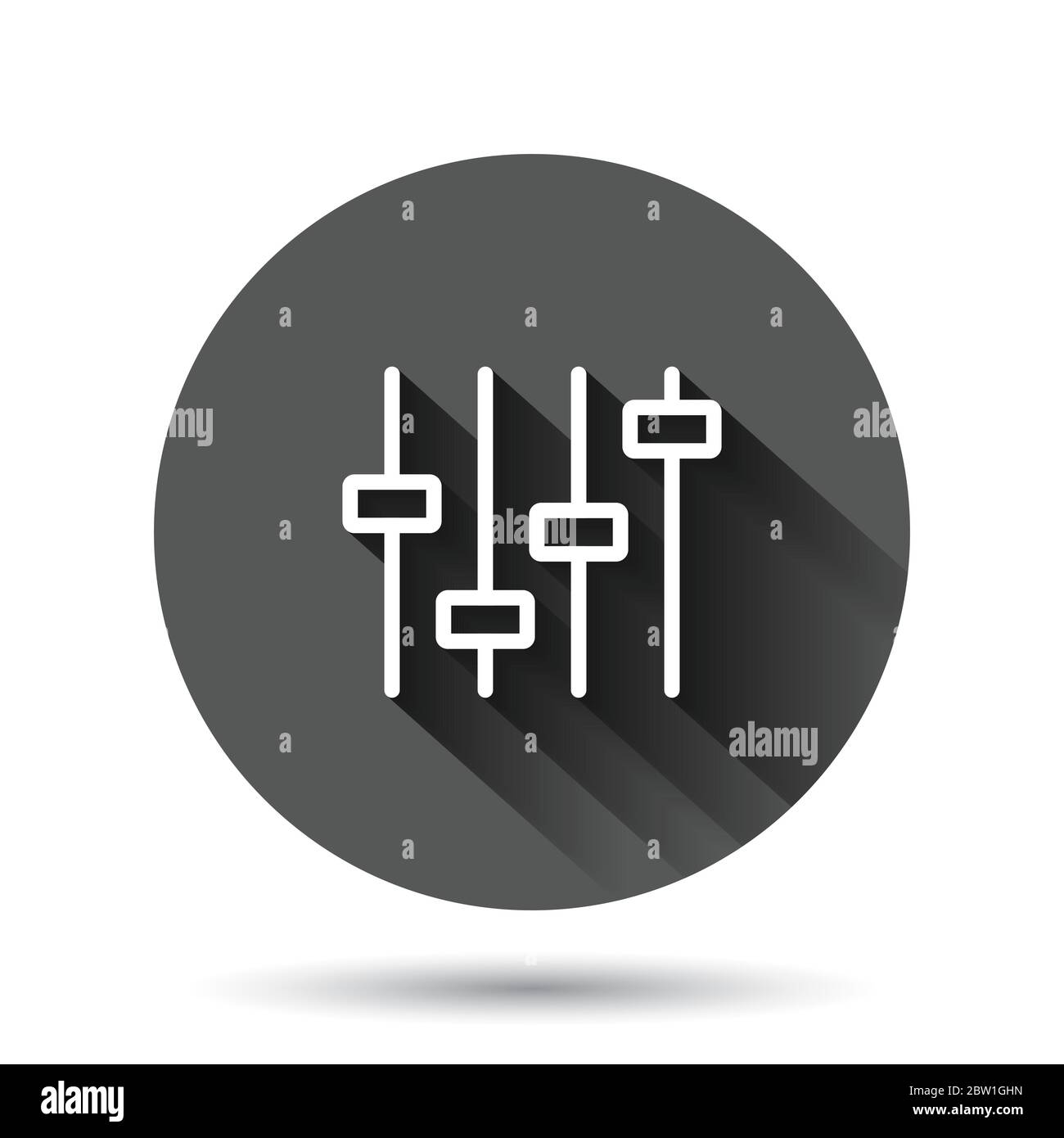 Control volume icon in flat style. Audio adjusting sign vector