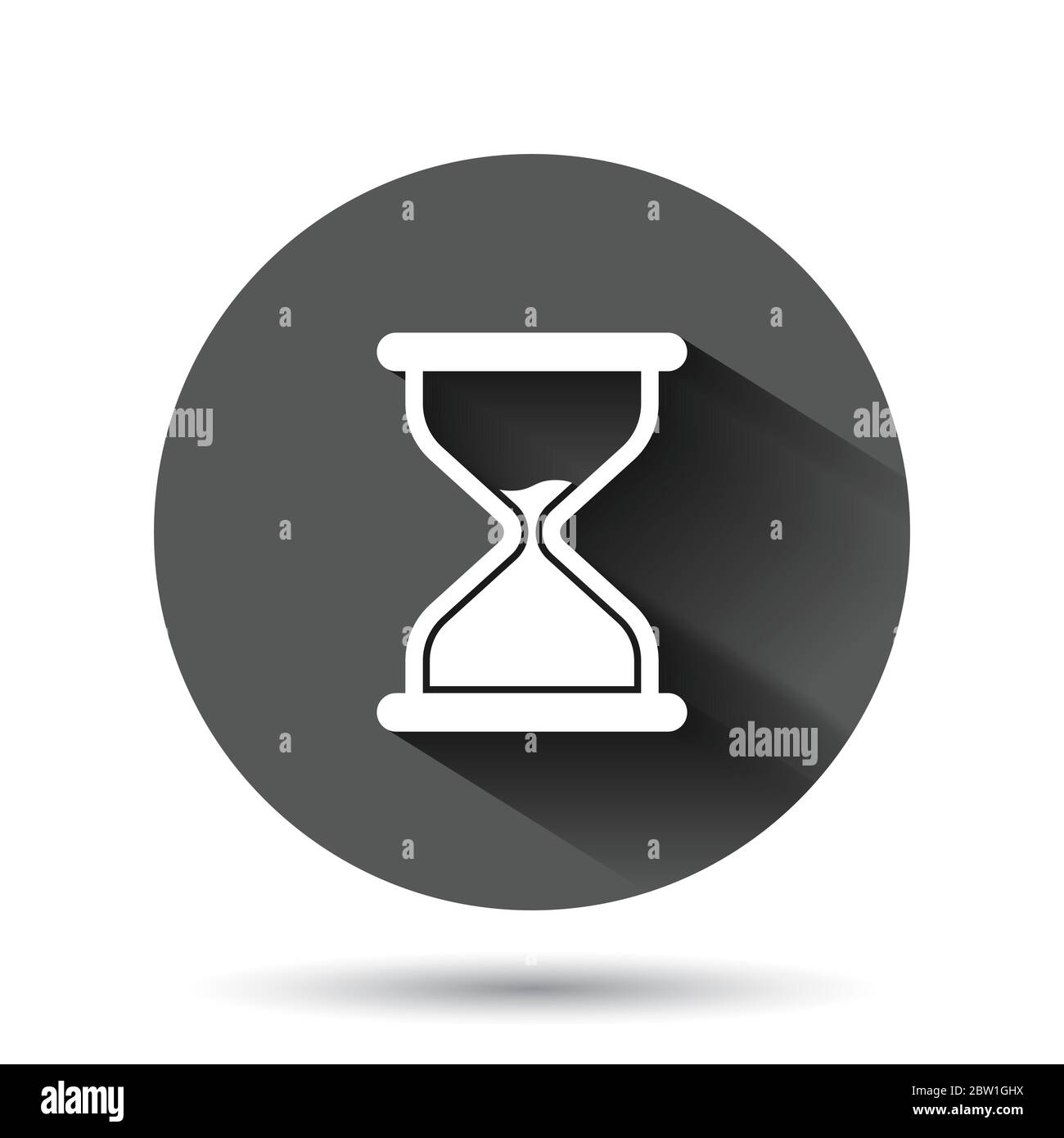 Hourglass icon in flat style. Sandglass vector illustration on black ...