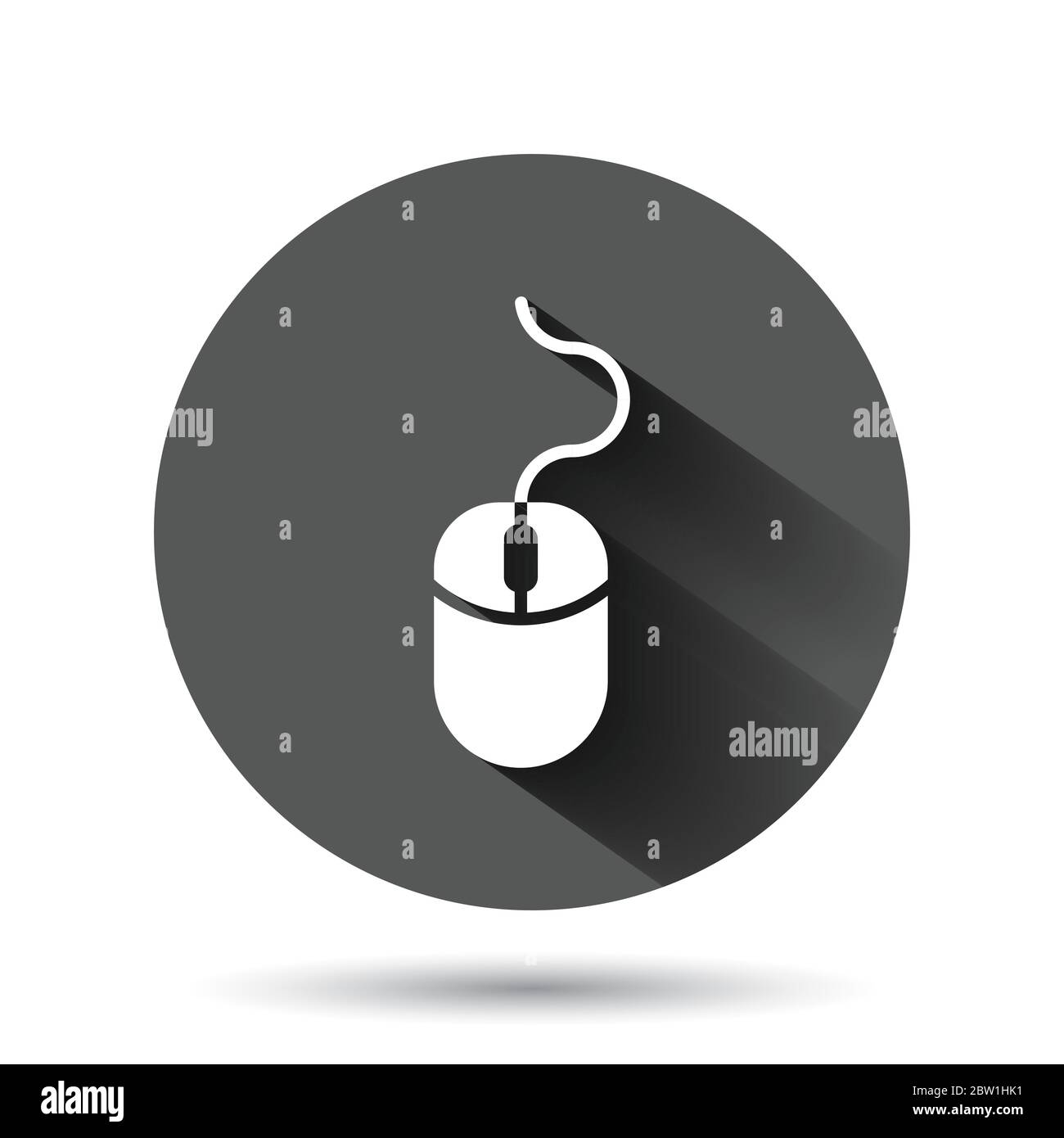 Computer mouse icon in flat style. Cursor vector illustration on black ...