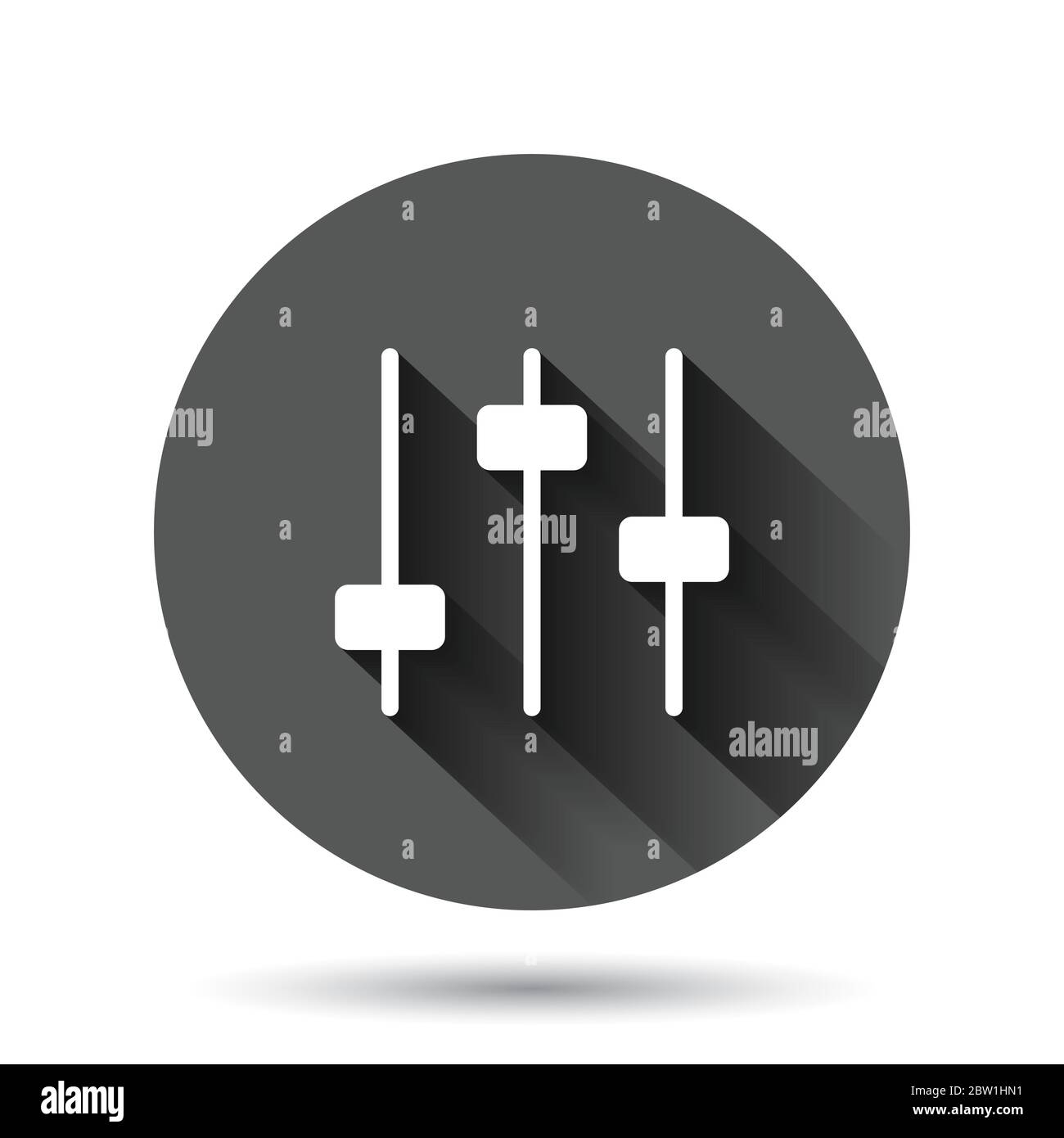 Control volume icon in flat style. Audio adjusting sign vector