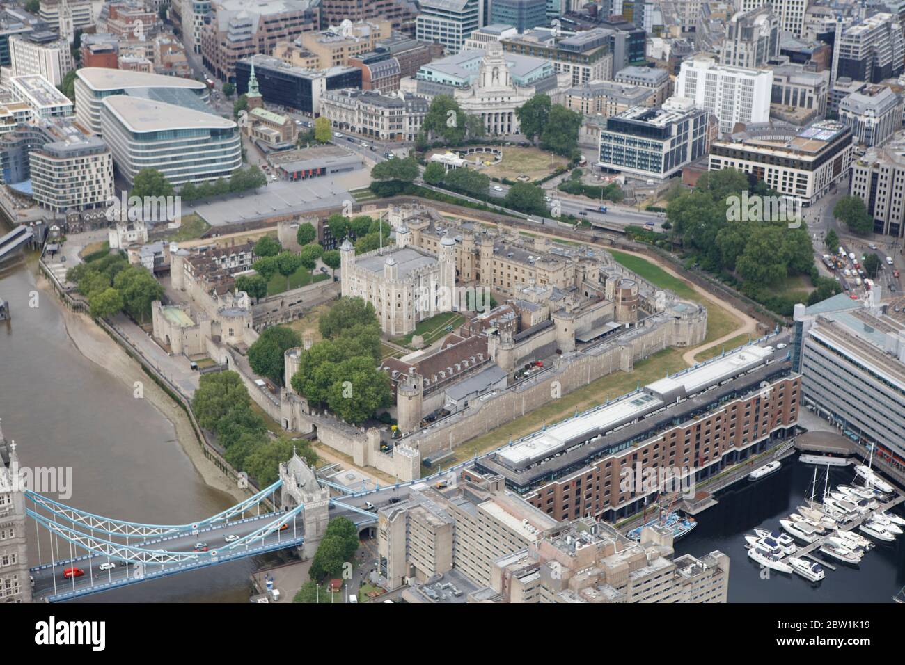 Aerial View of London's Tower of London Stock Photo