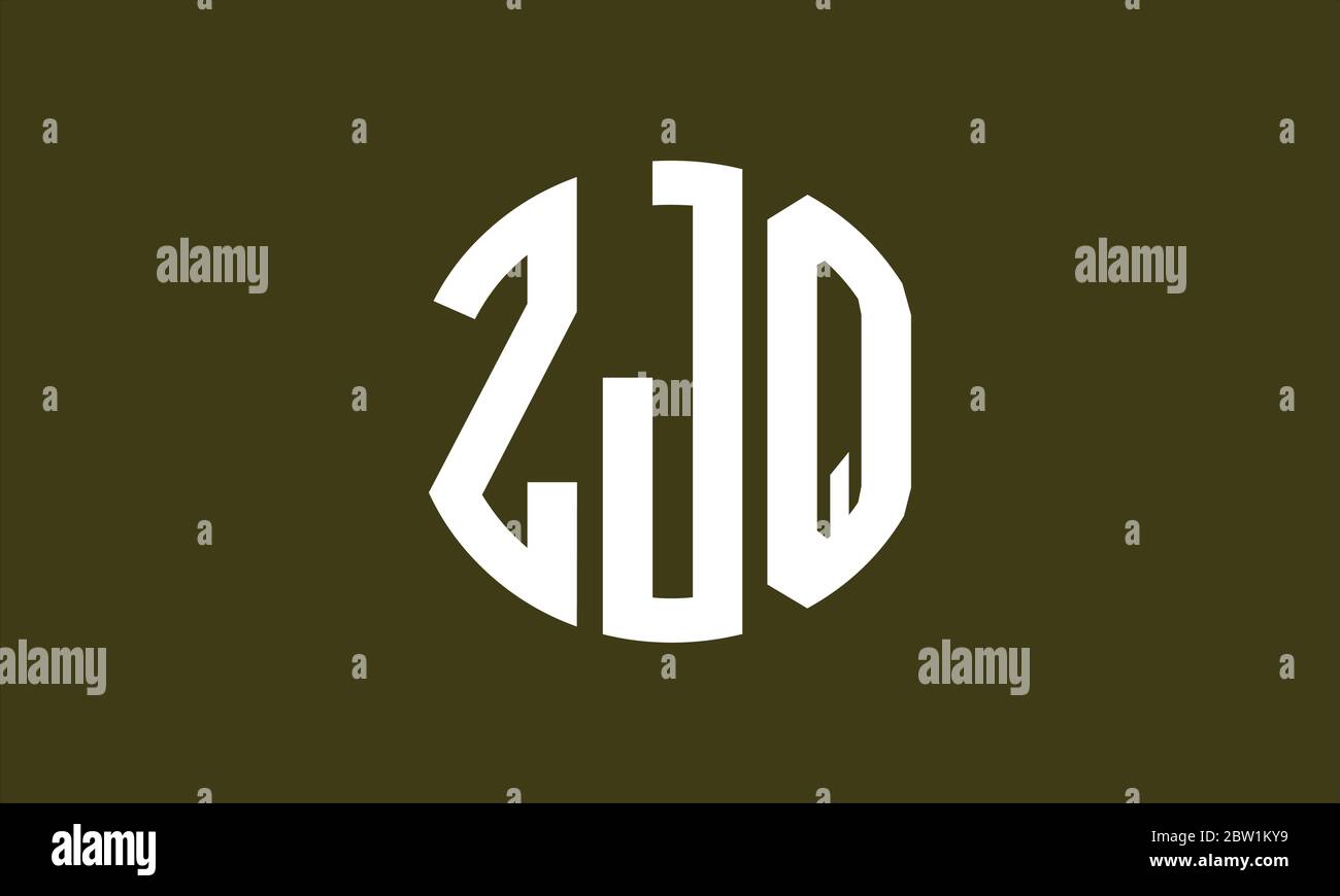 Zjq Circular Emblem Alphabet Letter Vector Logo Template Stock Vector Image Art Alamy