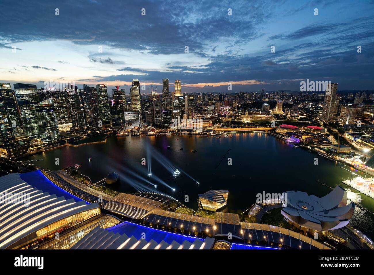 Singapore night skyline taken hi-res stock photography and images - Alamy
