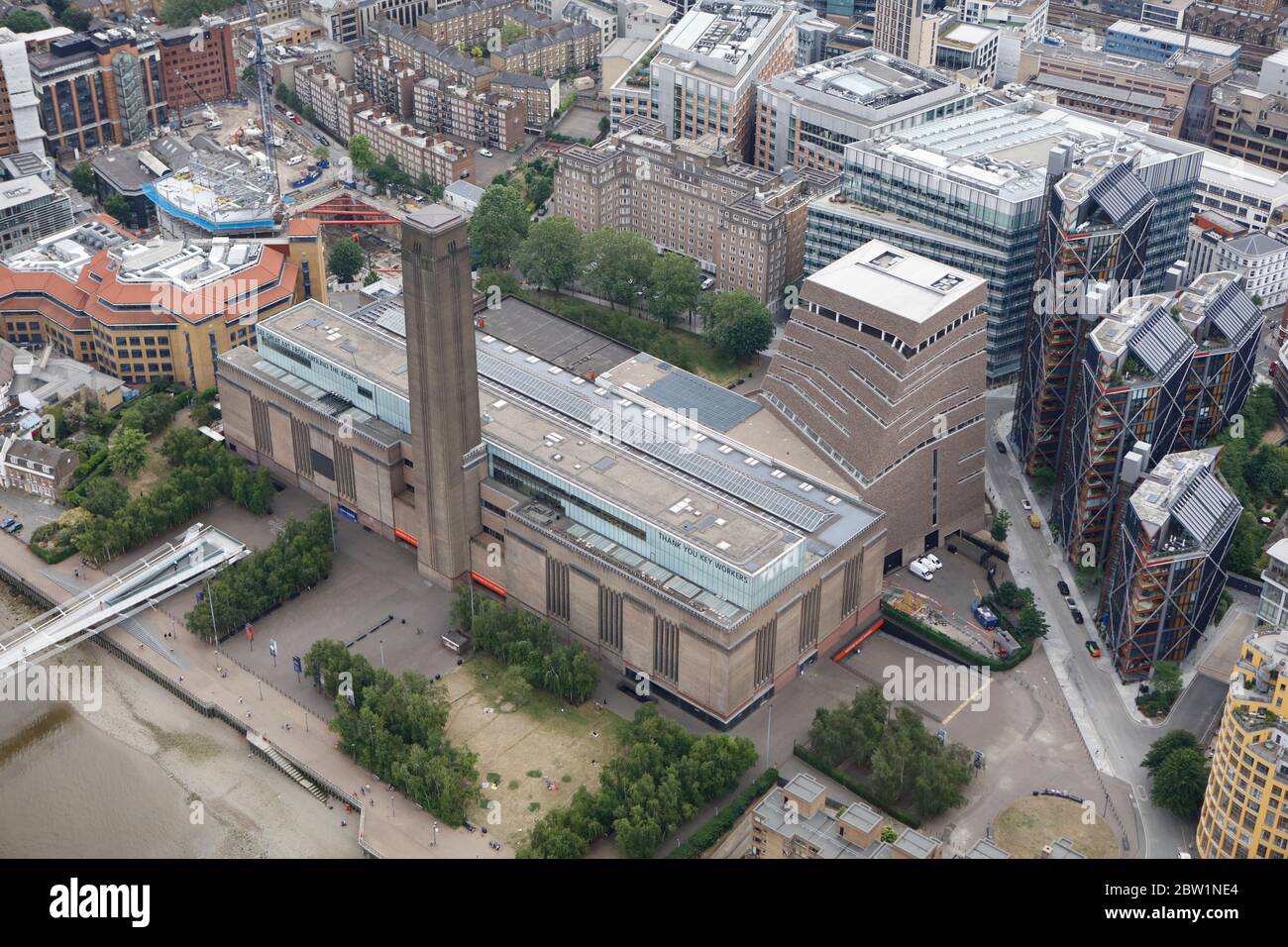 Aerial View of the Tate Modern International Gallery, London, UK Stock Photo