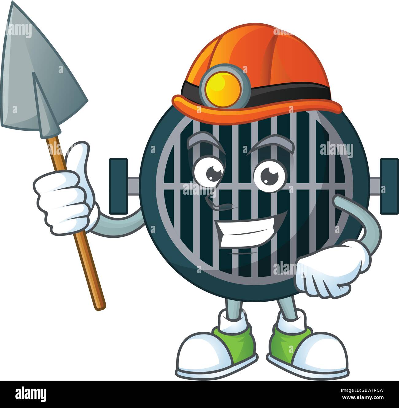 Grill as a miner cartoon character design Stock Vector Image & Art Alamy