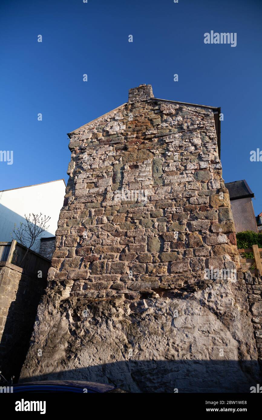 The gable end of 7 High Gate, Love Lane, Denbigh a 14th or 15th
