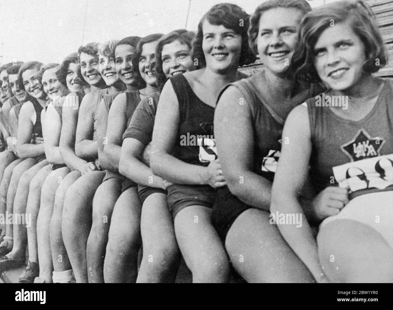 Russian sports girl. Typifying the Russian version of the modern 'sports girl' 20 June 1937 Stock Photo