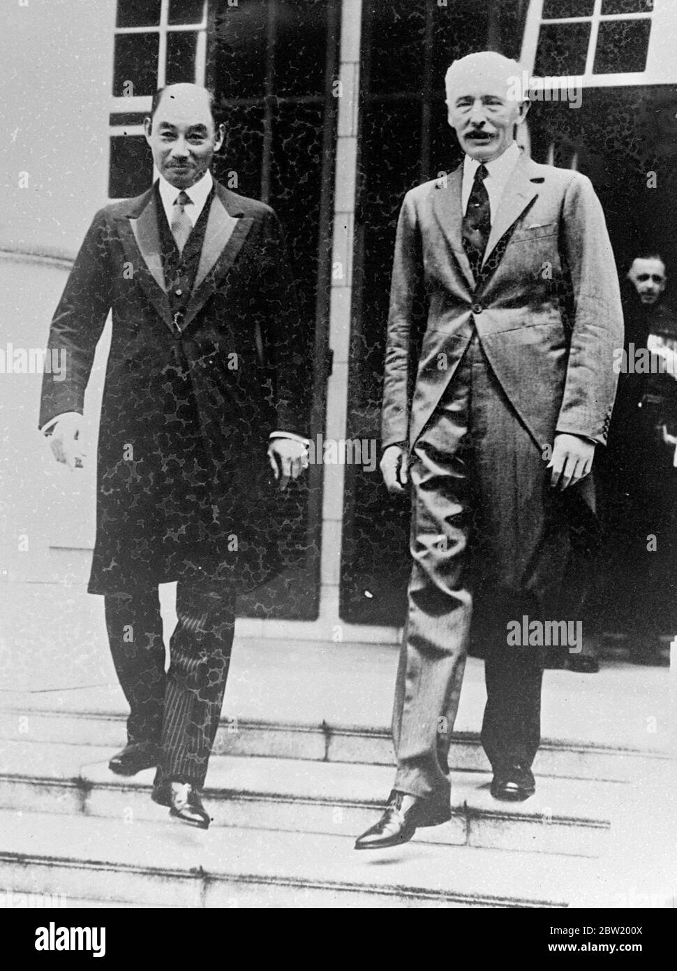 Sir Robert Clive (right) and Viscount Yoshitani Matsudaira. Stock Photo