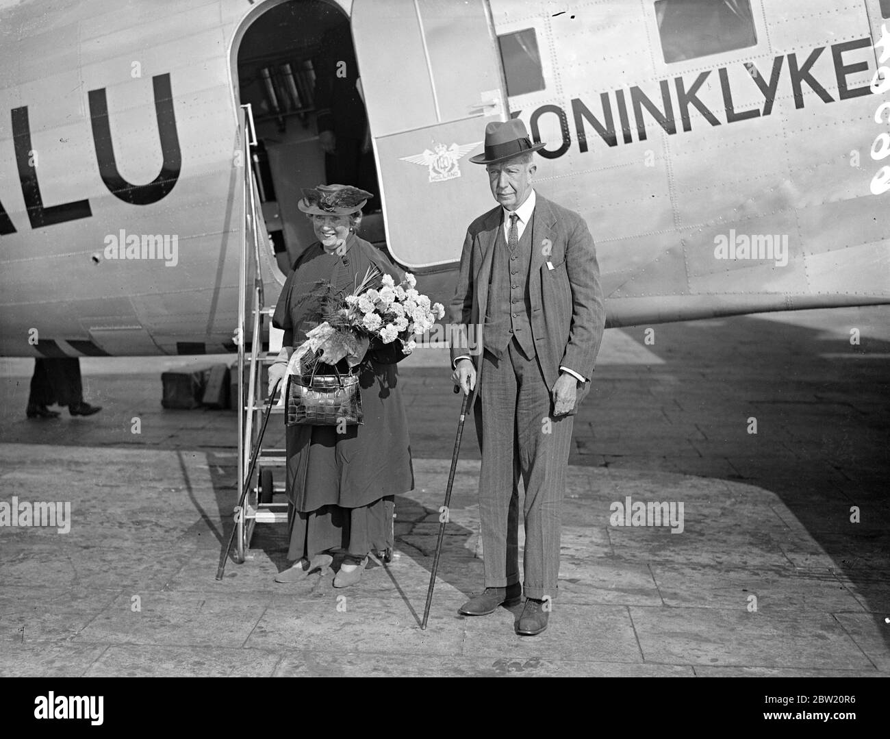 Graaf Van Limburg-Stirum, the new Dutch Minister arrived at Croydon take up his post in succession to Jonicheer de Marees van Swinderen. 16 July 1937. Stock Photo