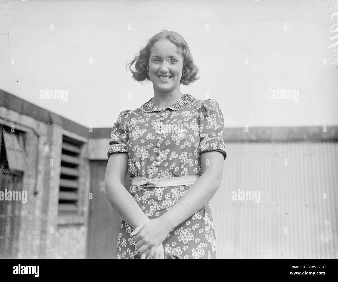 Miss Thelma Bain Britain's most glamorous girl. She has been chosen from  more than 4000 English girls as the most glamorous girl in Britain to go to  France and America to appear