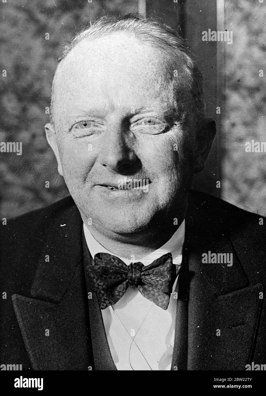 Mr Nelson T. Johnson, US Ambassador to Nanking. After announcing that United States warships in the Yangtze river would not move so long as there was one American to protect, the Ambassador boarded the US gunboat Luzon and moved 10 miles up the river. The Chinese expressed disappointment at America's obedience to Japan. 21 September 1937 [On the eve of the expiration of Japan's trade treaty with the US, Japanese intelligence officers alleged that there is a Chinese plot to kill Mr Johnson, US ambassador to China 26 January 1940] Stock Photo