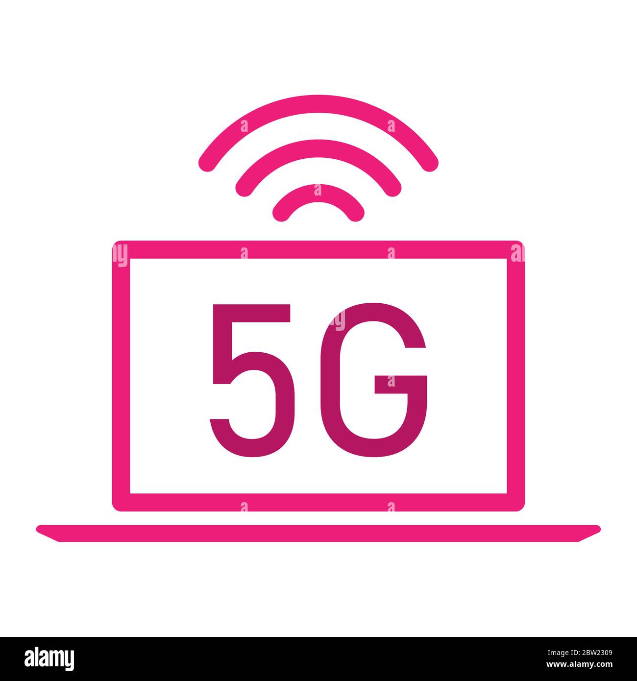 5g logo with laptop Concept 5G fast Logo 5G over the