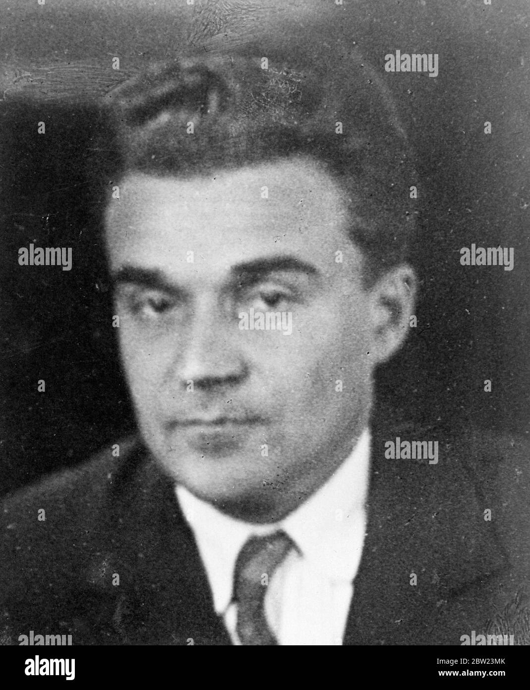 Missing Soviet diplomat found in Italy. Feared he would be shot. M Butenko, the Soviet Charge d'Affaires in Bucharest, Romania, who mysteriously disappeared when driving home from his Embassy several weeks ago, has been found in Rome. Butenko, who apparently went direct to Rome after the Soviet government had asked him to visit Moscow, said 'I knew I would be shot'. Owing to the disappearance, relations between the Soviet and Romania were strained. 16 February 1938 Stock Photo